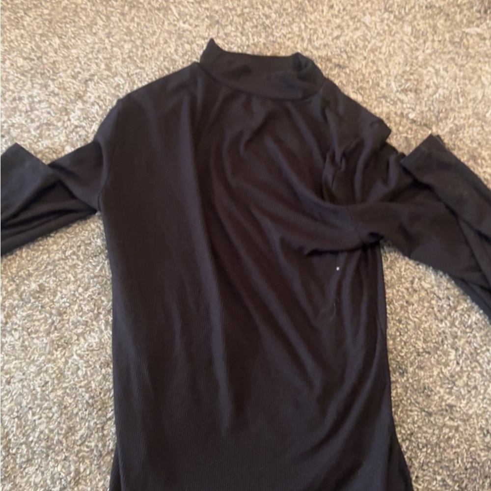 Black Turtleneck Long Sleeve Top